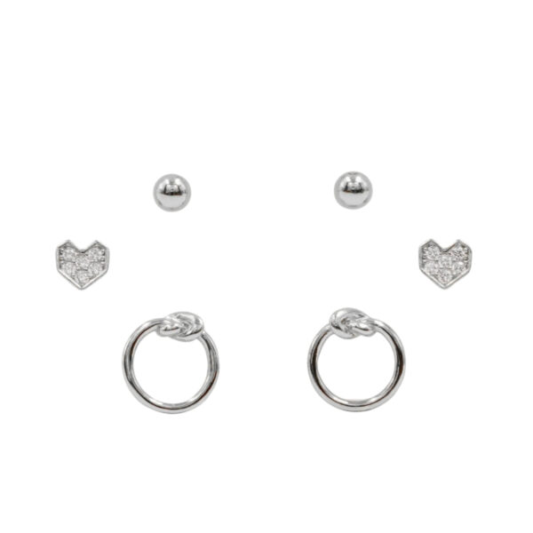 Orecchini Argento cerchi e zirconi – Rodiato - AOR1009