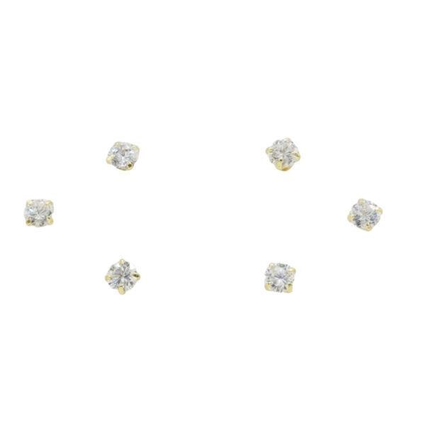 Orecchini Argento punti luce con zirconi – Dorato - AOR1014