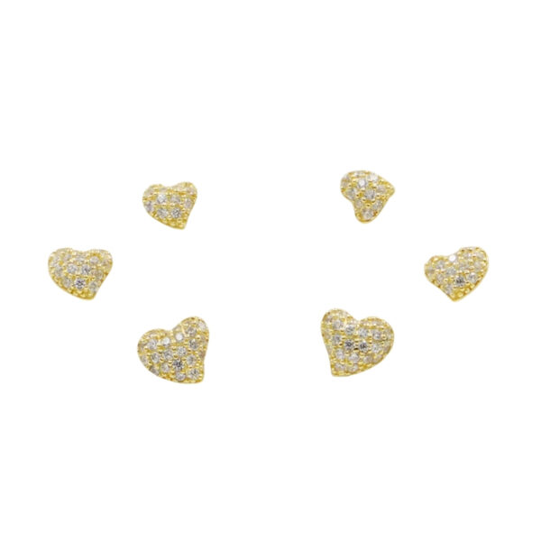 Orecchini Argento cuori con zirconi – Dorato - AOR1016