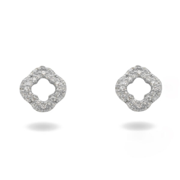 Orecchini Argento quadrati con zirconi – Dorato - AOR1020