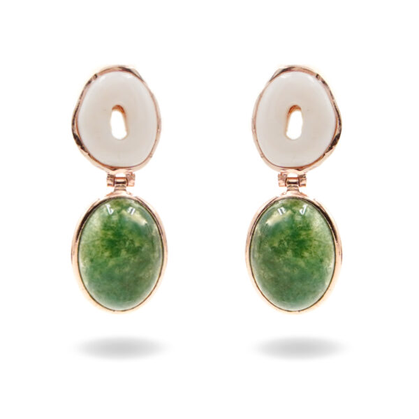 Orecchini Argento con Agata, Corallo - Rosè - AOR1026