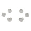 Set Orecchini Argento forme con zirconi &ndash; Rodiato - AOR1028
