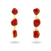 Orecchini Argento corallo tre elementi - Dorato - AOR875