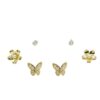 Set Orecchini Argento fiore e farfalla con zirconi – Dorato - AOR896