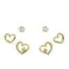 Set Orecchini Argento cuori con zirconi &ndash; Dorato - AOR901