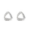 Orecchini Argento triangolo con zirconi – Rodiato - AOR903