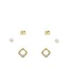 Set Orecchini Argento Zirconi e Perle &ndash; Dorato - AOR909