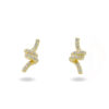 Orecchini Argento nodo con zirconi – Dorato - AOR917