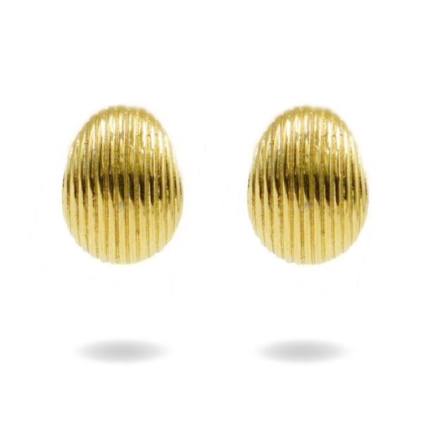 Orecchini Argento ovale rigato – Dorato - AOR927
