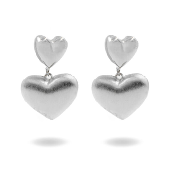 Orecchini Argento cuori doppi - Rodiato - AOR933