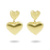 Orecchini Argento cuori doppi &ndash; Dorato - AOR934