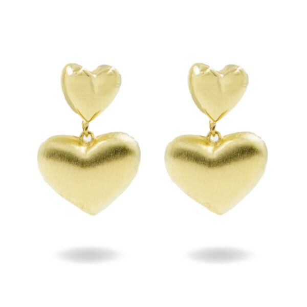 Orecchini Argento cuori doppi – Dorato - AOR934