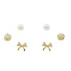 Set Orecchini Argento perle, fiocchi con zirconi – Dorato - AOR938