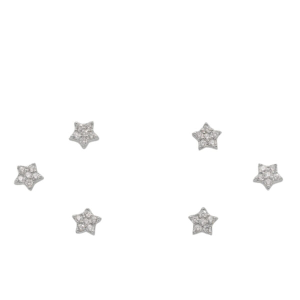 Set Orecchini Argento stelle con zirconi – Rodiato - AOR958
