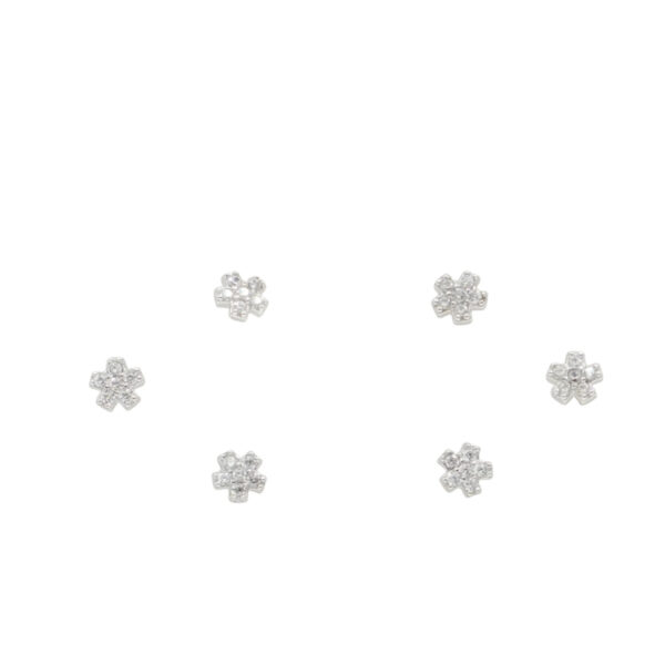 Set Orecchini Argento fiorellino con zirconi – Rodiato - AOR969