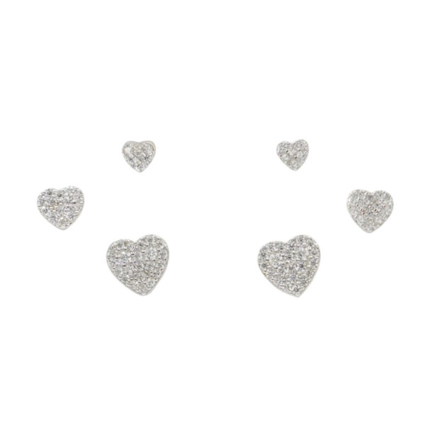 Set Orecchini Argento cuore con zirconi – Rodiato - AOR975
