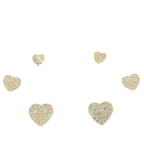 Set Orecchini Argento cuore con zirconi – Dorato - AOR976