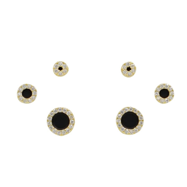 Set Orecchini Argento con agata e zirconi – Dorato - AOR981