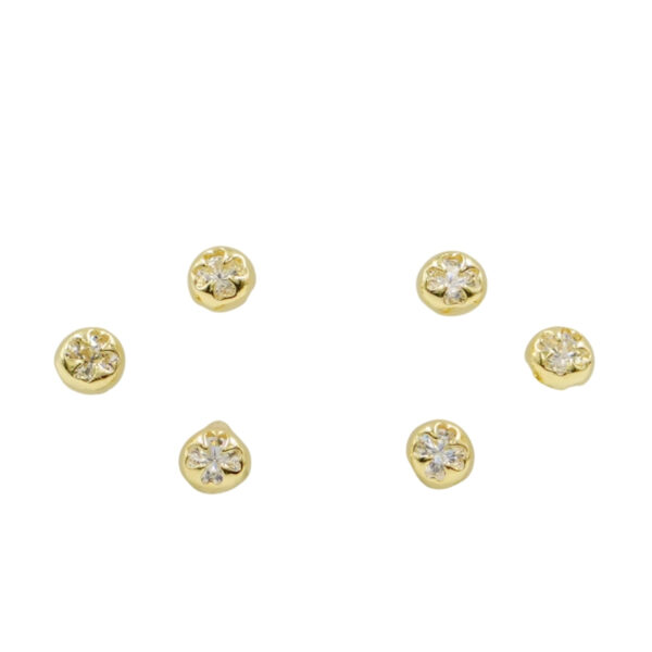 Set Orecchini Argento tondi con zirconi – Dorato - AOR985
