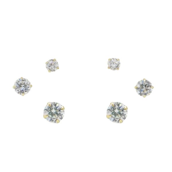 Set Orecchini Argento Punti Luce con zirconi – Dorato - AOR987