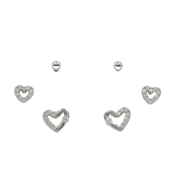 Set Orecchini Argento cuore e zirconi – Rodiato - AOR998