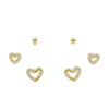 Set Orecchini Argento cuore e zirconi – Dorato - AOR999