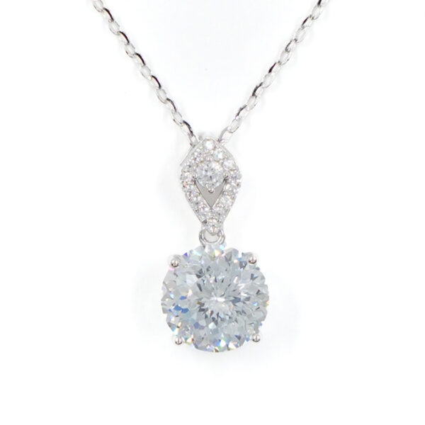 Collana Argento con zircone bianco &ndash; Rodiato - ARG860