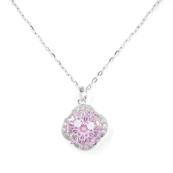 Collana Argento con zircone rosa &ndash; Rodiato - ARG862