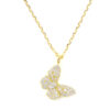 Collana Argento farfalla con zirconi – Dorato - ARG868
