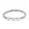 Bracciale Elastico ematite silver e perle - BRA2038