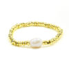Bracciale Elastico ematite gold e perla - BRA2039