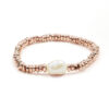 Bracciale Elastico ematite rosè e perla - BRA2040