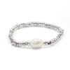 Bracciale Elastico ematite silver e perla - BRA2043
