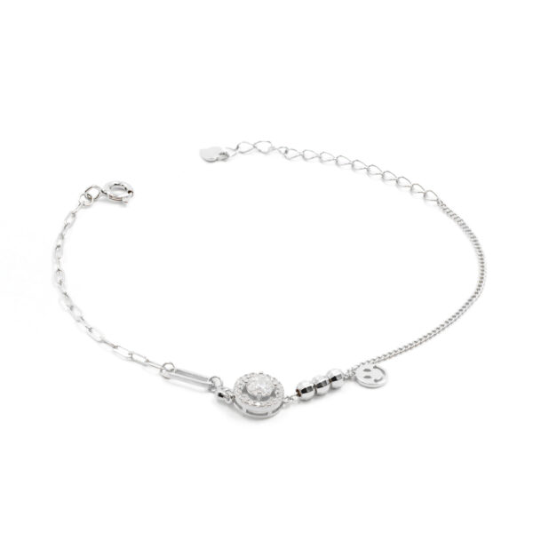 Bracciale Argento con zirconi e smile &ndash; Rodiato - BRA2048