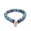 Bracciale Elastico in giada blu e charms - BRA2394