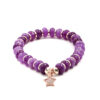 Bracciale Elastico in giada viola e charms - BRA2395