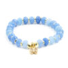 Bracciale Elastico in giada celeste e charms - BRA2399