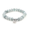 Bracciale Elastico in giada grigia e charms - BRA2405