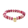 Bracciale Elastico in giada fragola e charms - BRA2407