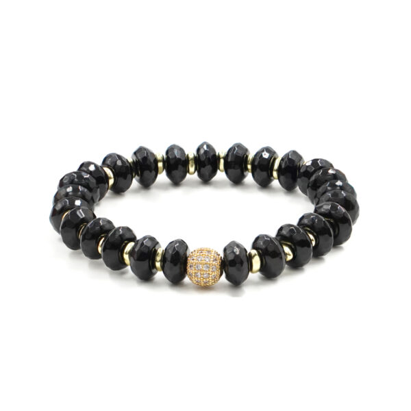 Bracciale Elastico in agata e sfera - BRA2409