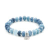 Bracciale Elastico in giada azzurra e charms - BRA2411