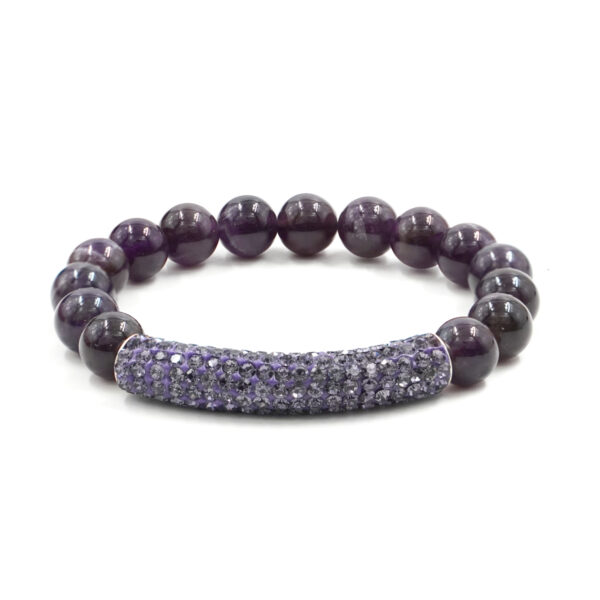 Bracciale Elastico in ametista e zirconi - BRA2413