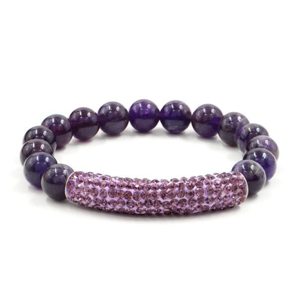 Bracciale Elastico in ametista e zirconi - BRA2414