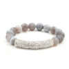 Bracciale Elastico in agata botswana e zirconi - BRA2415
