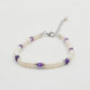 Bracciale in perle e ametista, chiusura argento rodiato - BRA2419