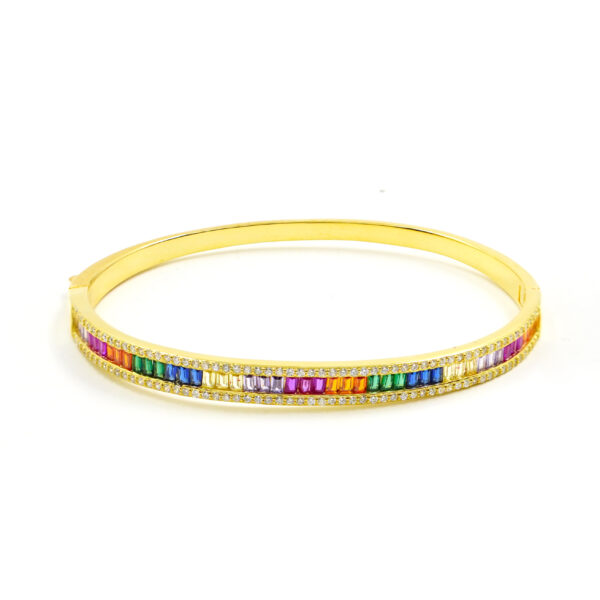 Bracciale Argento con zirconi multicolor &ndash; Dorato - BRA2420