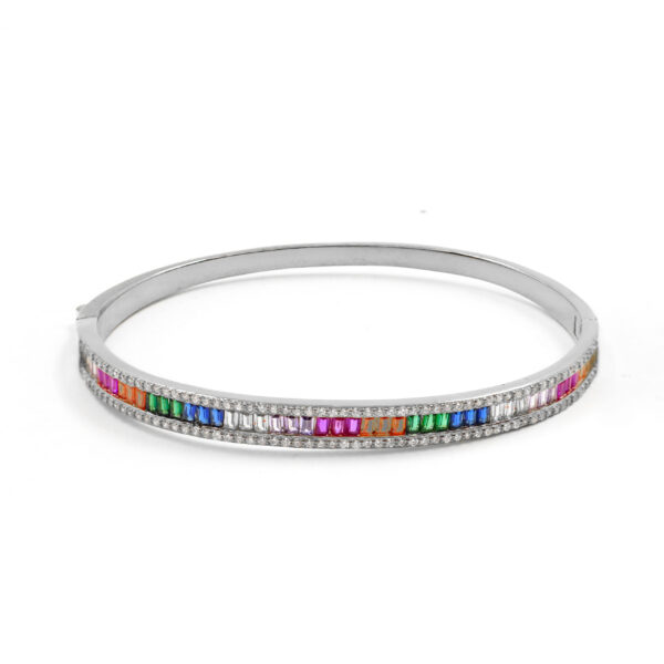 Bracciale Argento con zirconi multicolor - Rodiato - BRA2421