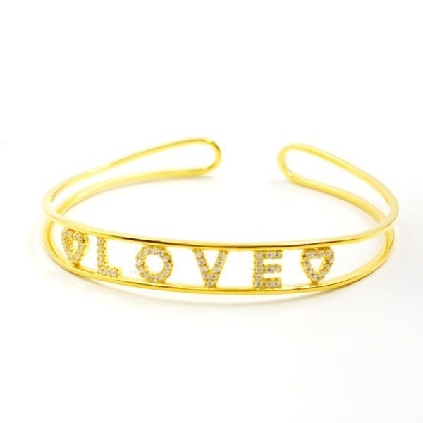Bracciale Argento Love con zirconi – Dorato - BRA2422