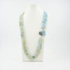 Collana in acquamarina, chiusura argento platinato - COL1796