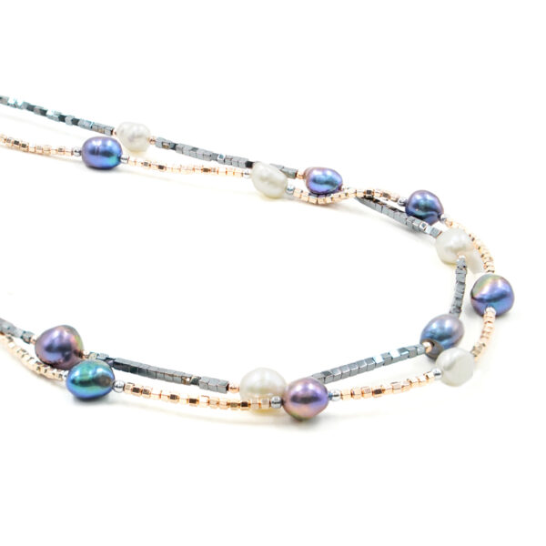 Collana in ematite e perle - COL2696